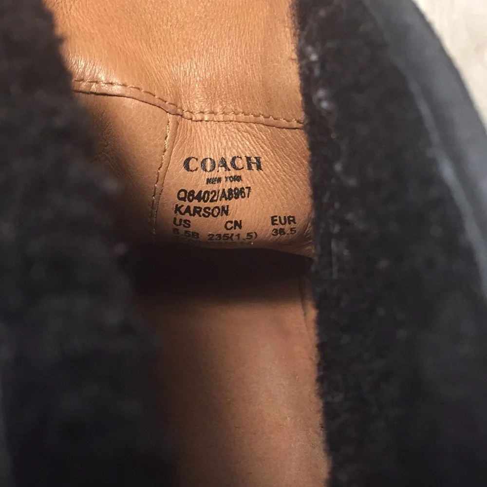 Coach karson suede lace up wedges